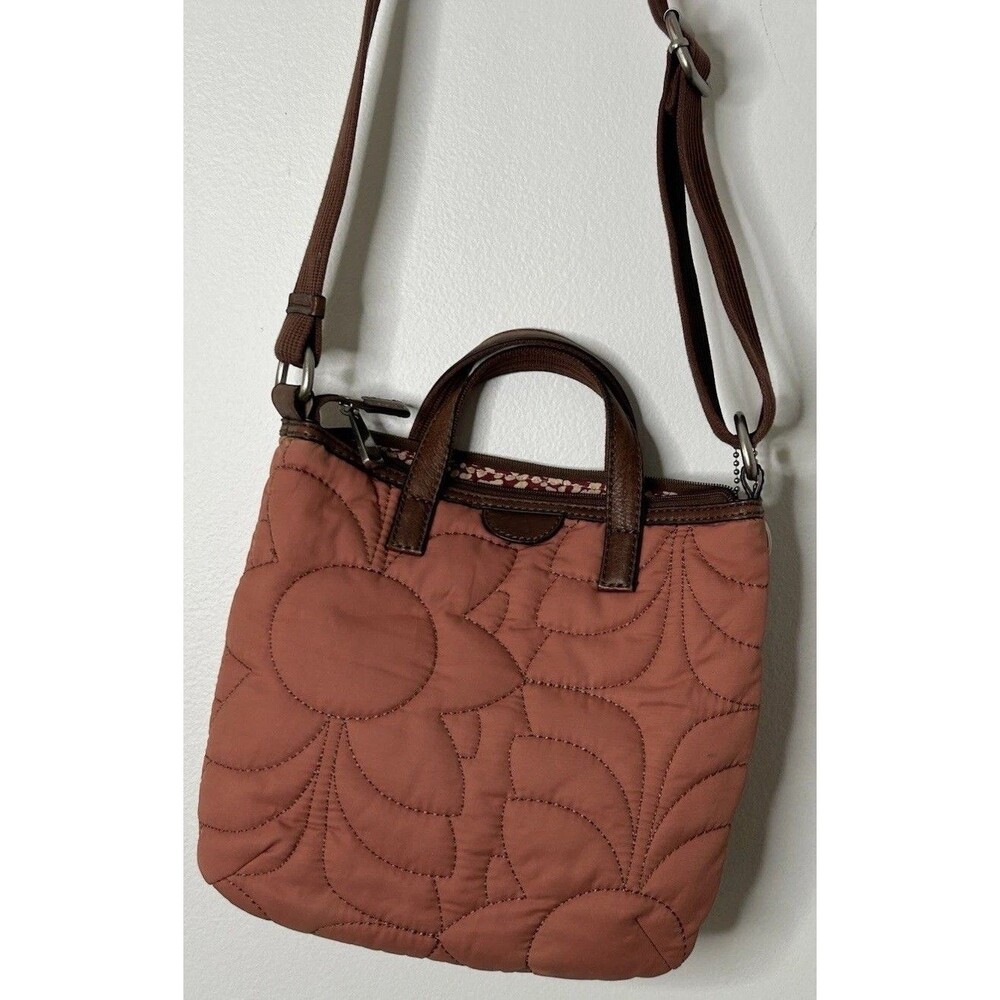 Fossil Keyper Quilted Crossbody Satchel Purse Handbag Dusty Rose - Picture 2 of 6